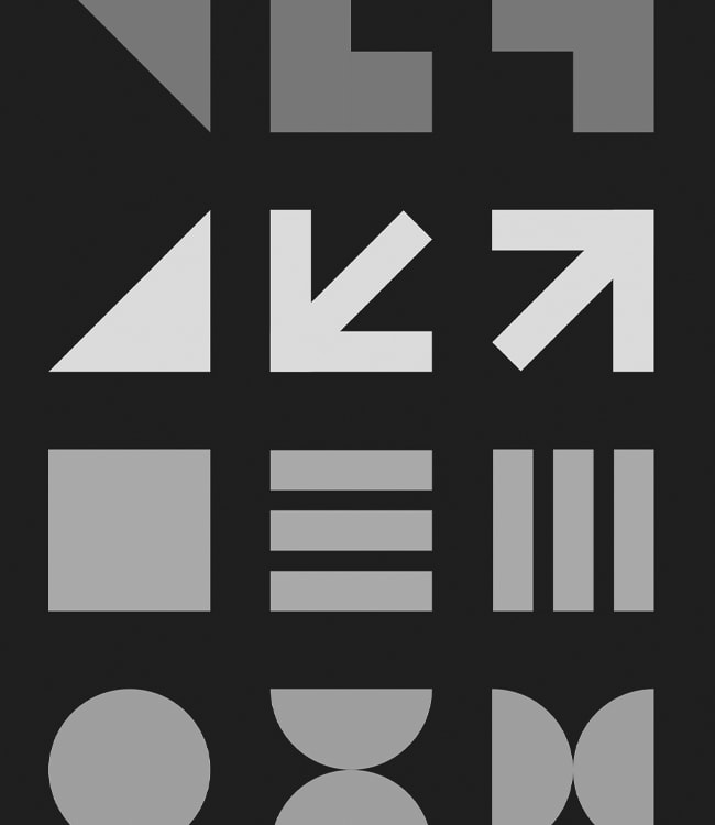 A render of three white cylindrical columns, against a warm creme background
